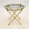 Vintage French Brass Folding Side Table 1