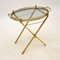 Vintage French Brass Folding Side Table 2