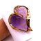 0.24KT Champagne Diamond and 12kt Natural Hand Inlaid Amethyst Heart Pendant from Berca 8