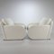 White Leather Lounge Chairs from Leolux, 1980s, Set of 2 2