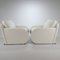 White Leather Lounge Chairs from Leolux, 1980s, Set of 2, Immagine 2