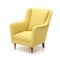 Armchair in Yellow Fabric, 1950s 4