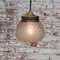 Vintage Brass Frosted Glass Pendant Light, Image 5