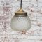 Vintage Brass Frosted Glass Pendant Light 6