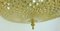 Mid-Century Plafoniere Amber Glass Structure Brass Ceiling Lamp, 1970s, Imagen 7