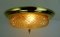 Mid-Century Plafoniere Amber Glass Structure Brass Ceiling Lamp, 1970s, Imagen 6