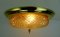 Mid-Century Plafoniere Amber Glass Structure Brass Ceiling Lamp, 1970s, Immagine 6