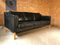 Dänisches Mid-Century 3-Sitzer Sofa aus schwarzem Leder von Stouby 2