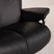 Large Black Leather Magic Armchair with Reclining Function & Footstool from Stressless, Set of 2 4