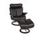 Large Black Leather Magic Armchair with Reclining Function & Footstool from Stressless, Set of 2 1