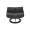 Large Black Leather Magic Armchair with Reclining Function & Footstool from Stressless, Set of 2 11
