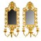 Bronze & Gilt Leaf Mirror Wall Lights, Set of 2, Immagine 1