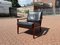 Mid-Century Modern Easy Chair in Leather & Teak 1