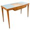 Mid-Century Wood and Glass Desk, Italy, 1950s, Immagine 1