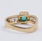 18K Gold Ring with Emerald and Diamonds of Approx. 0.40ctw, 1980s 4