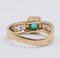 18K Gold Ring with Emerald and Diamonds of Approx. 0.40ctw, 1980s, Immagine 4