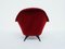 Round Red Velvet Armchair in the Style of Ico Parisi, Italy, 1950s 6