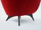 Round Red Velvet Armchair in the Style of Ico Parisi, Italy, 1950s 9