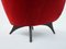 Round Red Velvet Armchair in the Style of Ico Parisi, Italy, 1950s, Immagine 9