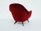 Round Red Velvet Armchair in the Style of Ico Parisi, Italy, 1950s 5