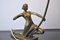Female Archer Lamp in Brass and Opaline Glass, France, 1950s 3