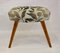 Restored Beech Stool in Jacquard, 1950s 9