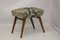 Restored Beech Stool in Jacquard, 1950s 1