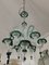 Chandelier in Murano Glass with Green Decorations 4