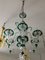 Chandelier in Murano Glass with Green Decorations 3