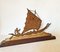 Art Deco Brass Boat Sculpture by L. Gerfaux 2