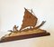 Art Deco Brass Boat Sculpture by L. Gerfaux, Immagine 2