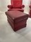 Red Leather Armchairs with Ottomans, 1960s, Set of 4, Image 5