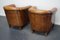 Vintage Dutch Cognac Leather Club Chairs with Footstool, Set of 3, Image 6