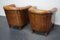 Vintage Dutch Cognac Leather Club Chairs with Footstool, Set of 3, Immagine 6