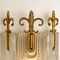 Decorated Glass and Brass Wall Lights from Kaiser, 1970s, Germany, Set of 2 6