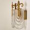Decorated Glass and Brass Wall Lights from Kaiser, 1970s, Germany, Set of 2 4