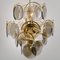 Smoked Glass and Brass Chandelier in the Style of Vistosi, Italy, 1970s 2