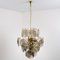 Smoked Glass and Brass Chandelier in the Style of Vistosi, Italy, 1970s 4