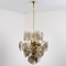 Smoked Glass and Brass Chandelier in the Style of Vistosi, Italy, 1970s, Image 4