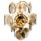 Smoked Glass and Brass Chandelier in the Style of Vistosi, Italy, 1970s, Immagine 1
