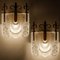 Glass and Brass Wall Lights from Kaiser, 1970s, Germany, Set of 2, Image 8