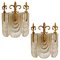 Glass and Brass Wall Lights from Kaiser, 1970s, Germany, Set of 2 1