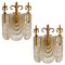 Glass and Brass Wall Lights from Kaiser, 1970s, Germany, Set of 2, Image 1