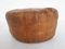 Cognac Leather Round Ottoman, Image 5