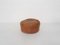 Cognac Leather Round Ottoman 2