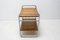 Bauhaus Chromed Side Table in Oak, 1930s 12