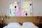 Abstract Blooming Flowers in Pastel Tones, Art Deco Painting Diptych, Paper, 2021 2