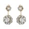 19th-Century French Diamond 18 Karat Yellow Gold Platinum Dangle Earrings 1