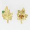 Emerald 18 Karat Yellow Gold Vine Leaves Earrings, 1960s 3