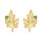 Emerald 18 Karat Yellow Gold Vine Leaves Earrings, 1960s 1